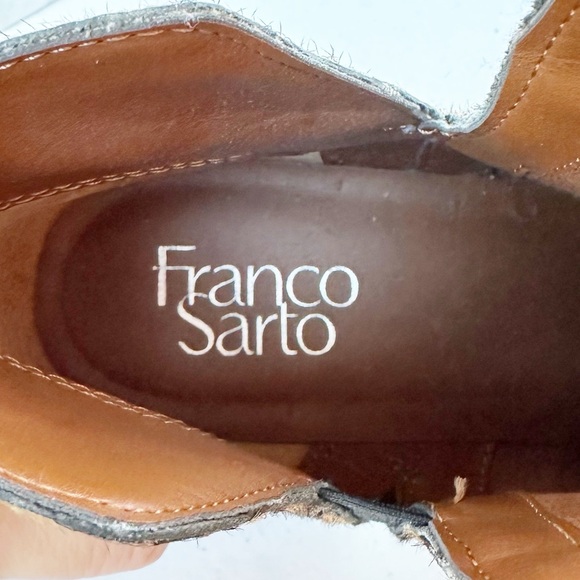 Franco Sarto Leopard Print Calf Hair Booties 8 - Picture 7 of 9